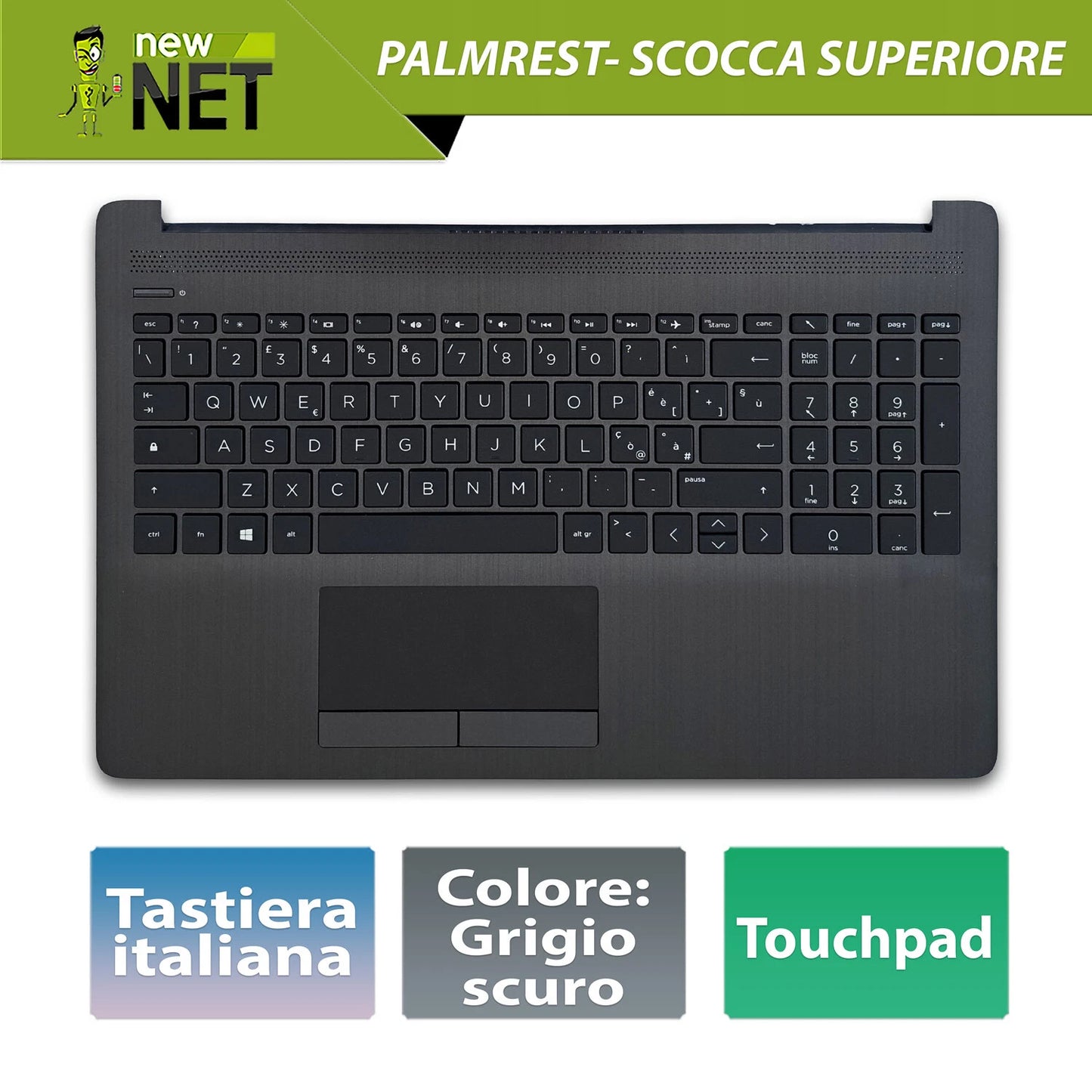 Scocca Tastiera HP 15-db0009nl Palmrest Superiore Ricambio