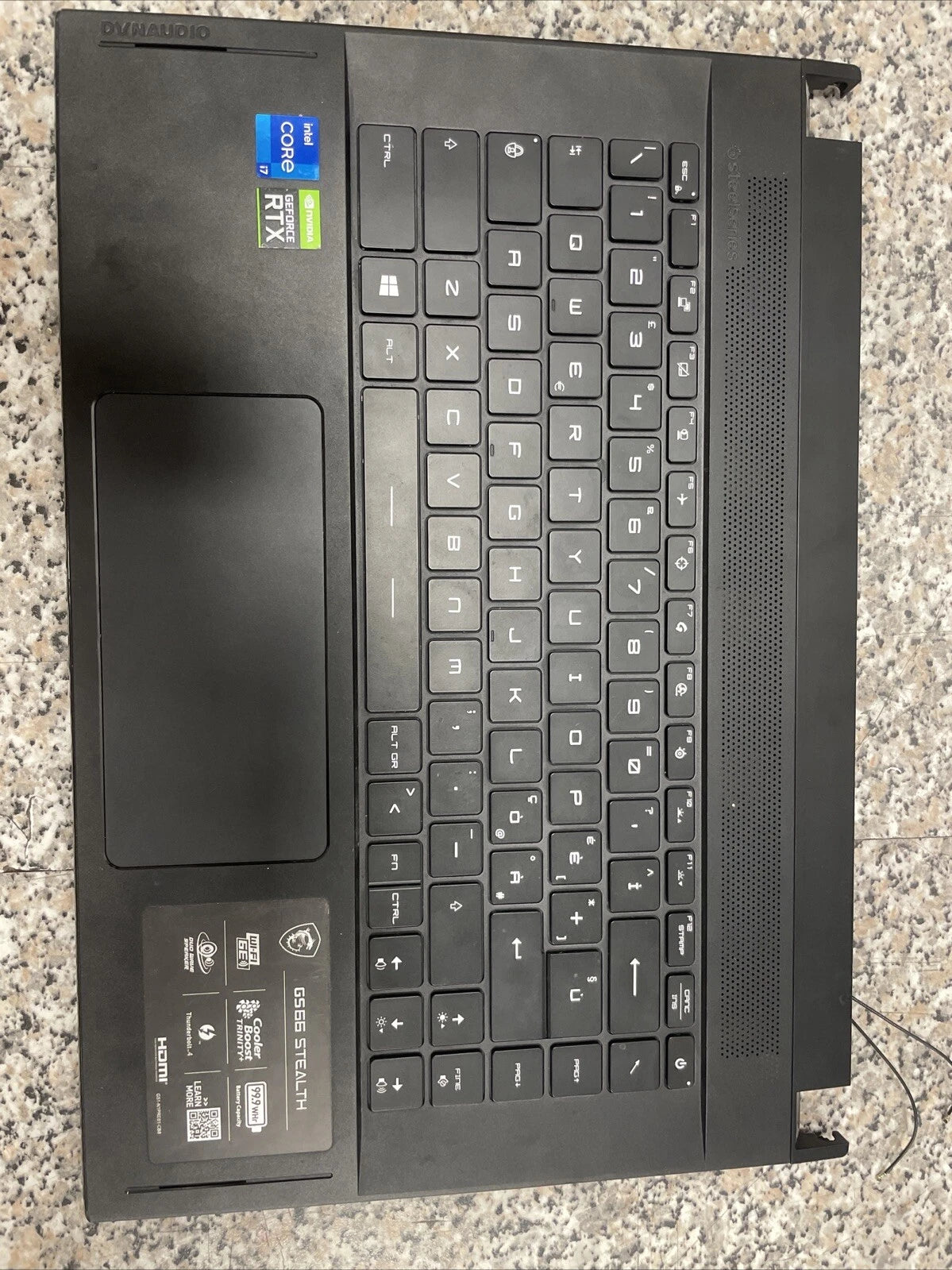 Scocca Superiore MSI Stealth 15M con Supporto Tastiera