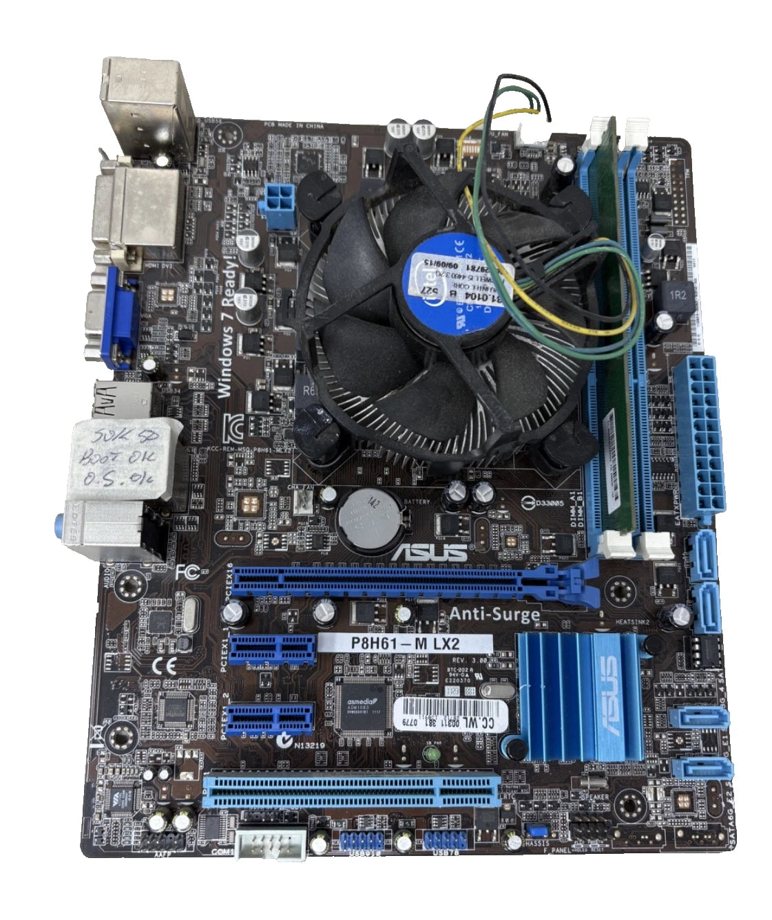 Scheda madre ASUS P8H61-M LX2 + Intel Core i3 2100, 3,10GHz, RAM 4GB DDR3