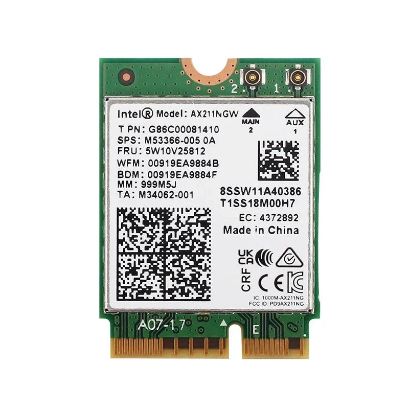 Intel AX211NGW WiFi 6E Bluetooth 5.3 Scheda Rete M.2 2230 Wireless Notebook Laptop Originale